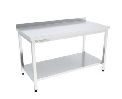 Çalışma Tezgahı Sırtlı Taban Raflı 2400x600x850 mm