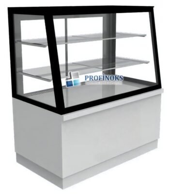 Eğik Camlı Dik Tip Pasta Teşhir Dolabı Nötr 800x700x1300 mm