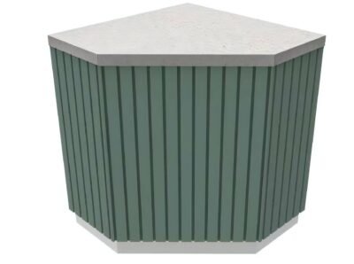 Köşe Servis Tezgahı Granit Tablalı Mobilya Dekorlu 880x880x850 mm