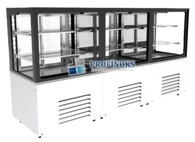 Kombinasyon Teşhir Dolabı Kahveci Konsepti 3 lü Modül 1900x700x1300 mm