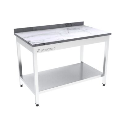 Mermer Tablalı Çalışma Tezgahı Taban Raflı 1400x800x850 mm
