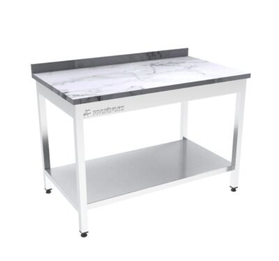 Mermer Tablalı Çalışma Tezgahı Taban Raflı 900x700x850 mm