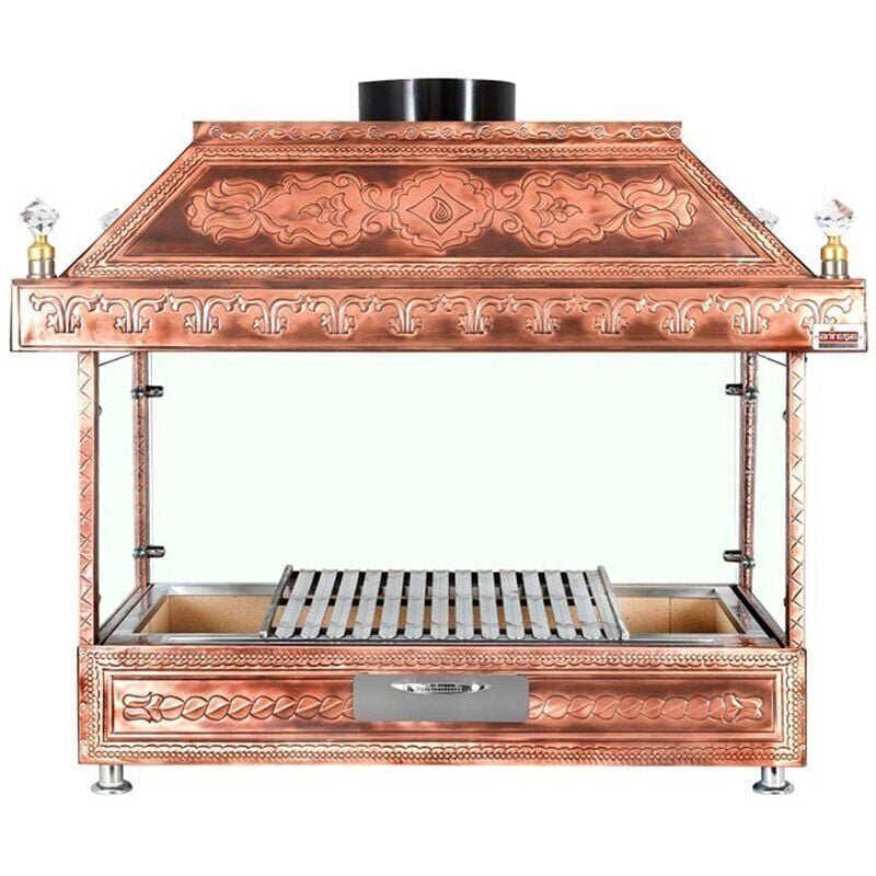 Ateşe Ocakbaşı Davlumbazlı Açık Izgara Retro 170x55x125, AZ170