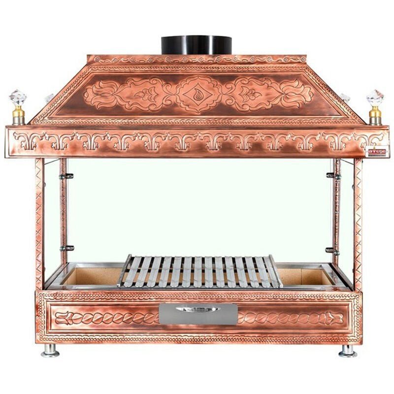 Ateşe Ocakbaşı Davlumbazlı Açık Izgara Retro 100x55x125, AZ100