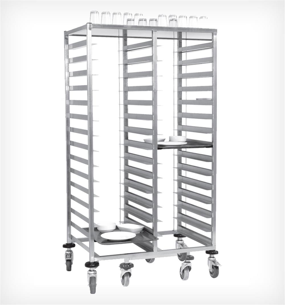 Yüksel, 304 INOX BULAŞIK TOPLAMA ARABASI İKİLİ 37×53 cm 30 TEPSİLİK 83x57x160 cm, MB102X