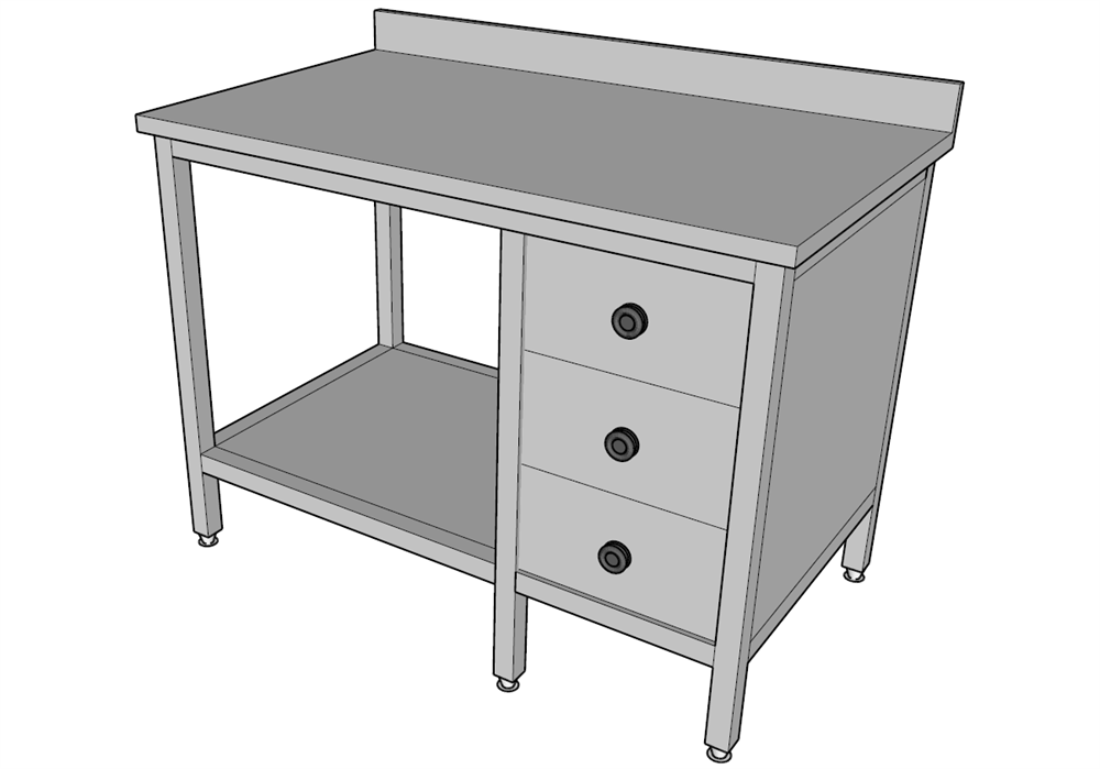 Halsan Çalışma Tezgahı Taban Blok Çekmeceli  230x70x85