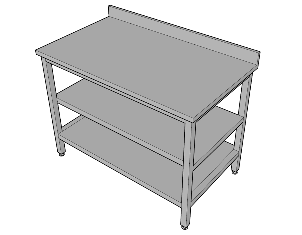 Halsan Çalışma Tezgahı Taban ve Ara Raflı 130x70x85