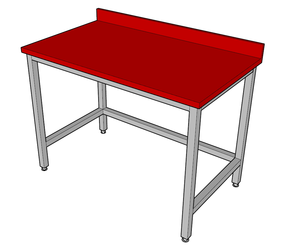 Halsan Polietilen Tablalı Tezgah Taban Rafsız 60x60x85