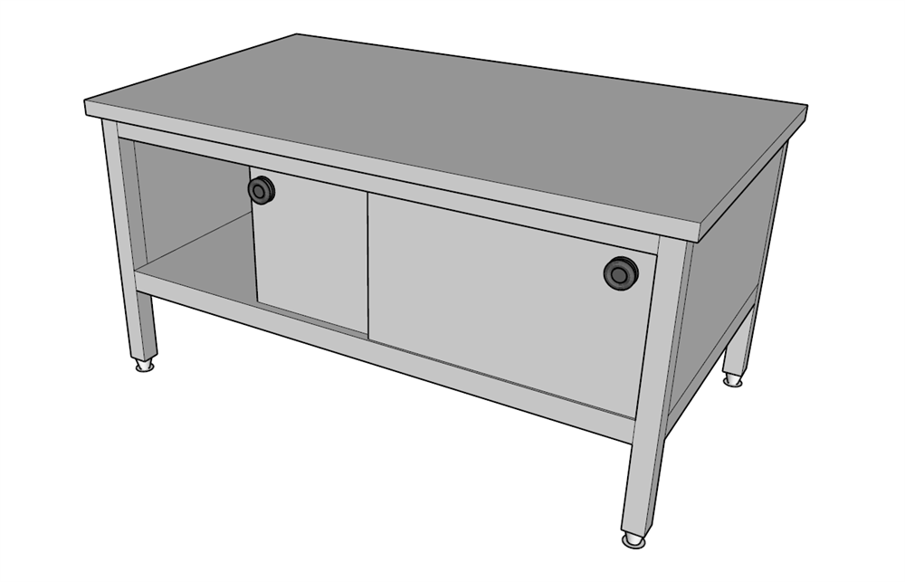 Halsan Setaltı Dolaplı Tezgah 140x60x55