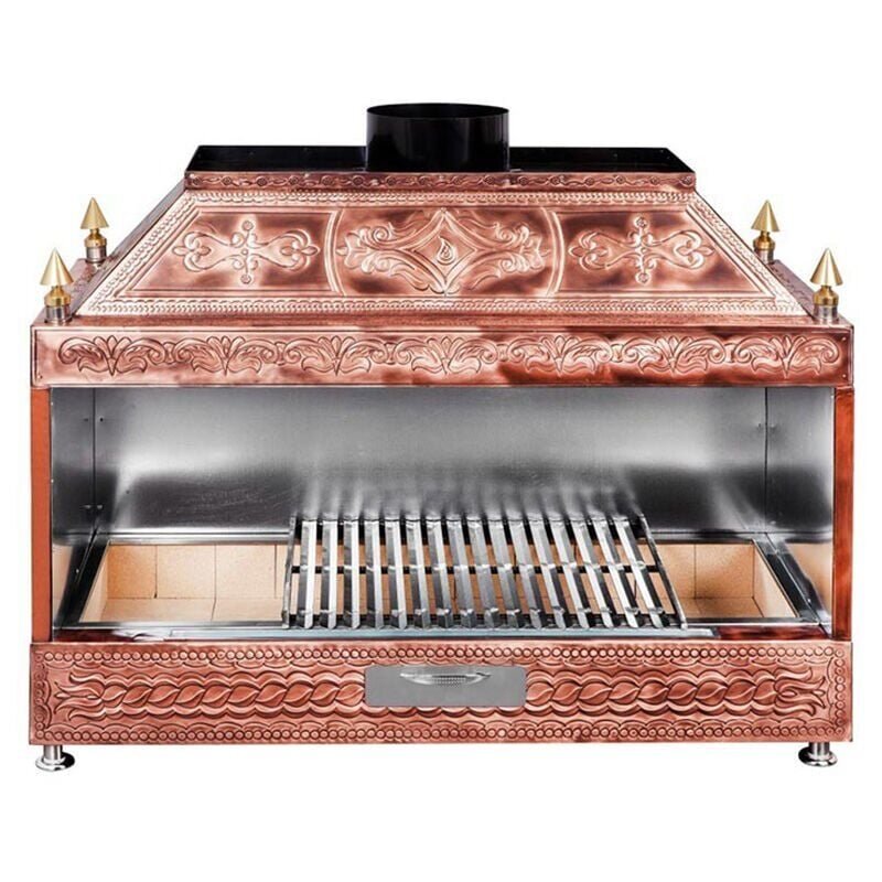 Ateşe Ocakbaşı Davlumbazlı Kapalı Izgara Retro 120x55x125, KZ120