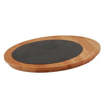 Lava Döküm   Oval Ahşap et tahtası ve Döküm Demir  plaka. Ölçü 20x30cm.