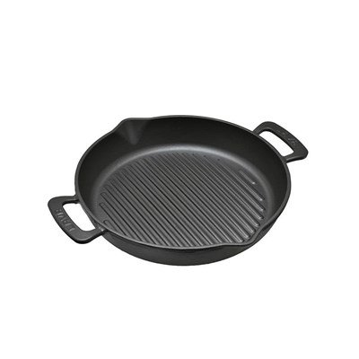 Lava Döküm  Yuvarlak Izgara Tava, Metal Kulplu. Çap32cm.