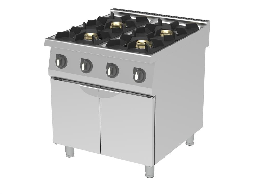 Mono Blok 2 Kapılı Gazlı Ocak (4x8kW) 800 x 900 x 900mm