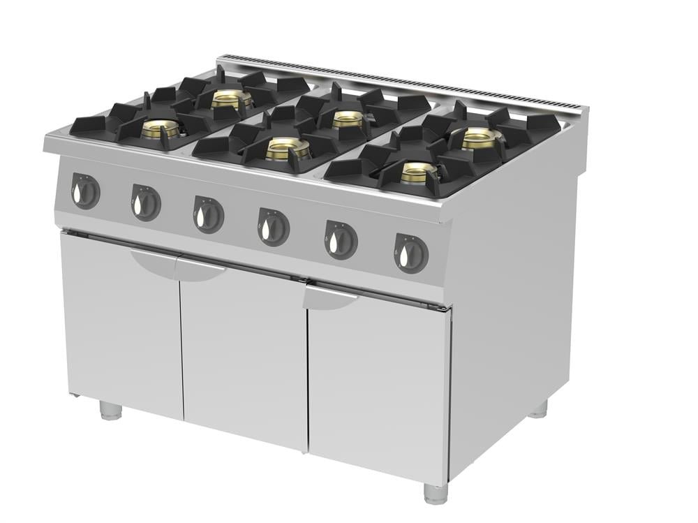 Mono Blok 3 Kapılı Gazlı Ocak (6×11 kW)1200 x 900 x 900mm