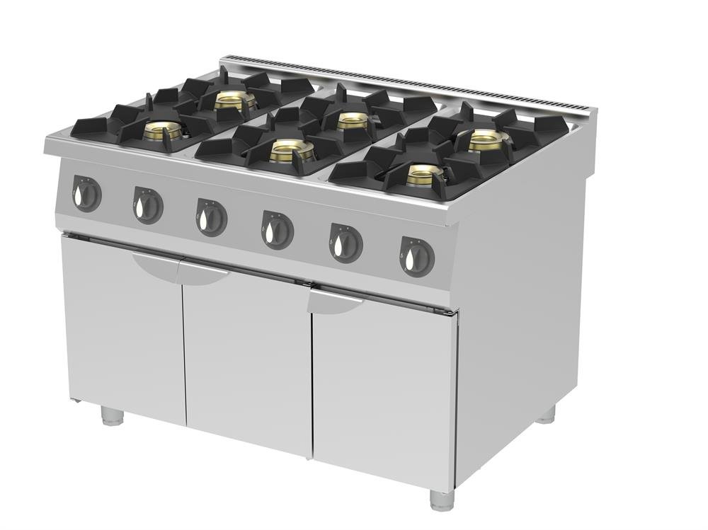 Mono Blok 3 Kapılı Gazlı Ocak (6x8kW)1200 x 900 x 900mm