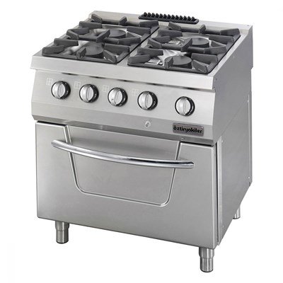 Öztiryakiler 700 SERİ KUZİNE FIRINLI GAZLI 4 AÇIK ATEŞ 80*70*85 (LS)-4×7,5kW+6kW ELEKTRİKLİ FIRIN (7865.N1.80708.10ELS)