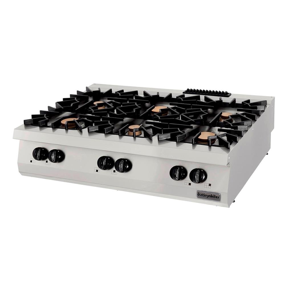 ÖZTİRYAKİLER SET ÜSTÜ ALTILI OCAK GAZLI 120*90*30 (3×6+3×10=48 kW)