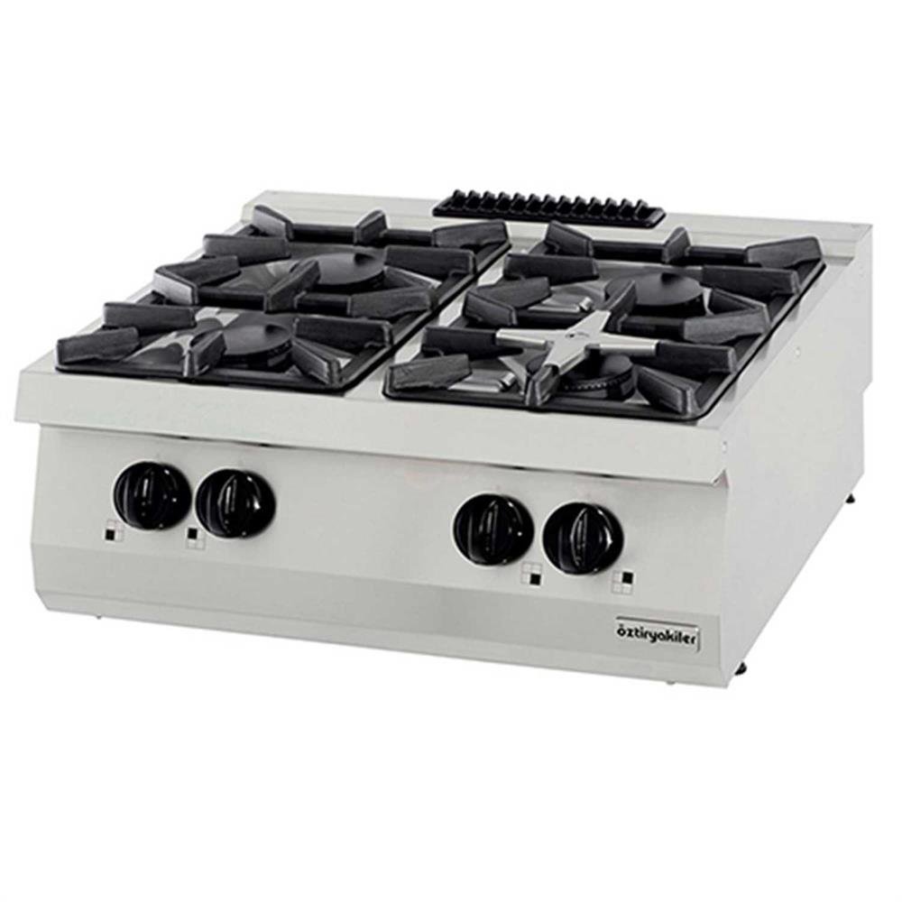 Öztiryakiler 700 SERİ SET ÜSTÜ DÖRTLÜ OCAK GAZLI 80*70*30 (LP)-2x6kW+2×7,5kW (7865.N1.80703.35LP)