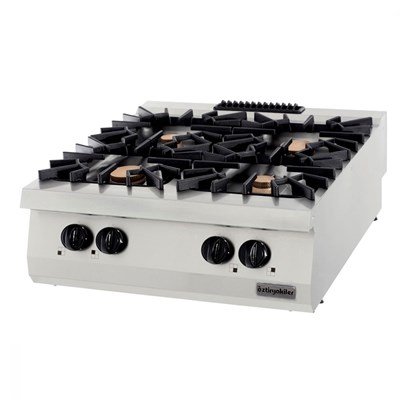 Öztiryakiler 900 SERİ SET ÜSTÜ DÖRTLÜ OCAK GAZLI 80*90*30 (2×6+2X10=32 kW) (7865.N1.80903.20)