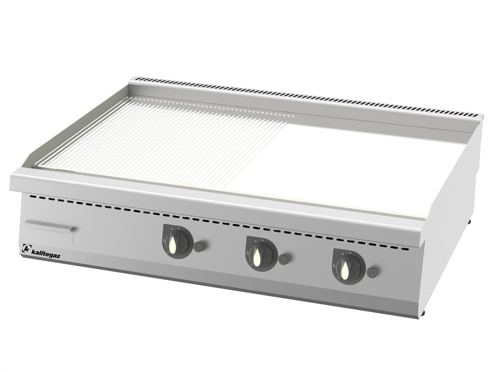 Pleyt Izgara, Elektrikli, Yarı Oluklu, Krom Kaplı 1200 x 700 x 290 mm