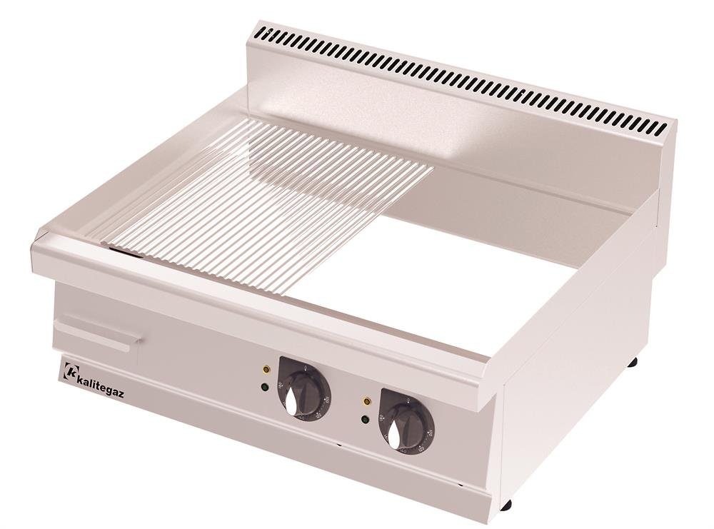 Pleyt Izgara, Elektrikli, Yarı Oluklu, Krom Kaplı 800 x 700 x 290 mm