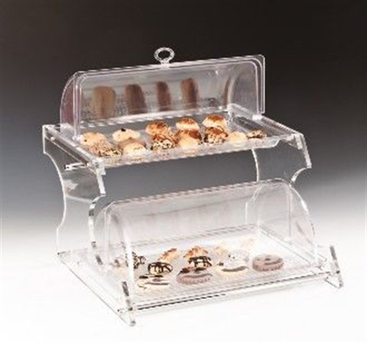 Zicco 2 Katlı Komple Küçük Rolltop Kapaklı Model Teş Standı 50*46*H42 cm