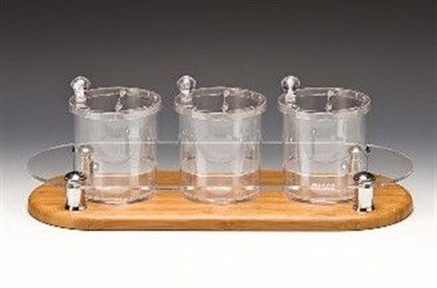Zicco Ahşap Altlı 3 lü Sosluk Baharatlık 48×19* H 17 cm
