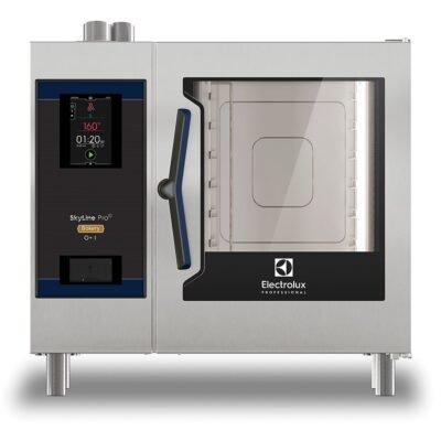 Electrolux Professional, SkyLine ProS Kombi Fırın, Boylersiz, dokunmatik ekran kontrollü, 5 adet 400x600mm tepsi kapasitesi, elektrikli, 2 pişirme modu (program, manuel), otomatik temizleme sistemi, unlu mamuller/pastacılık için, tepsi araları 80mm – Ölçüler: GxDxY 867x775x808 mm, 227628