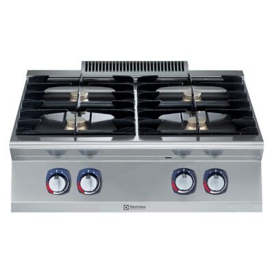 Electrolux Professional, Endüstriyel 4 açık ateşli gazlı set üstü ocak, her brulör 5,5 kW, derinlik 730 mm – 800 mm – Ölçüler: GxDxY 800x730x250 mm, 371001