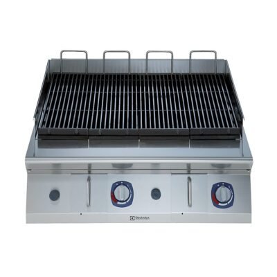 Endüstriyel Powergrill-Gazlı set üstü HP barbekü, pişirme yüzeyinde max.350°C sıcaklık, çift taraflı döküm ızgaralı, radyan ısıtma, paslanmaz brulörlü – 800 mm – Ölçüler: GxDxY 800x730x250 mm