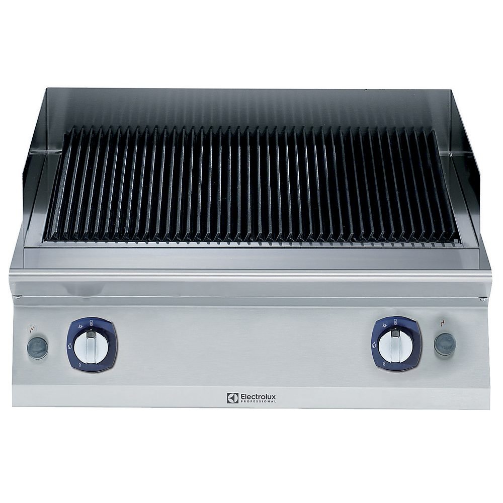 Endüstriyel Gazlı set üstü lavataşlı barbekü, paslanmaz brulörlü, çift taraflı döküm ızgaralı, derinlik 730 mm - 800 mm - Ölçüler: GxDxY 800x730x250 mm