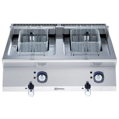 Electrolux Professional, Endüstriyel 2X12 Lt elektrikli set üstü fritöz, 2 hazneli, 2 sepetli, derinlik 730 mm – 800 mm – Ölçüler: GxDxY 800x730x250 mm, 371080