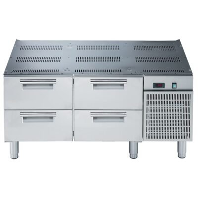 Electrolux Professional, Soğutmalı cihaz altı tezgah, 4 çekmeceli, – 2/+10°C, Defrost sırasında oluşan yoğuşmanın otomatik olarak buharlaştırılması -R290 – Ölçüler: GxDxY 1200x700x600 mm, 371295