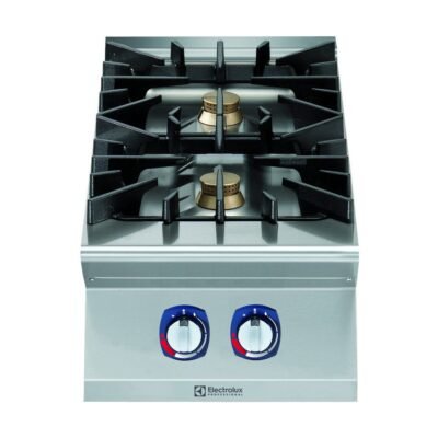 2 açık ateşli gazlı set üstü ocak, her brulör 6 kW – 400 mm – Ölçüler: GxDxY 400x930x250 mm