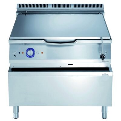 100 Lt gazlı otomatik devrilir tava, Duomat tabanlı, musluklu, termostatik kontrol – 1000 mm – Ölçüler: GxDxY 1000x930x850 mm
