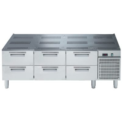 Electrolux Professional, Soğutmalı cihaz altı tezgah, 6 çekmeceli, – 2/+10°C, Defrost yoğunluğunun otomatik buharlaşması -R290 – Ölçüler: GxDxY 1600x830x600 mm, 391600