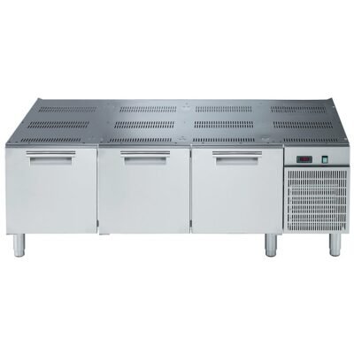 Endüstriyel soğutmalı cihaz altı tezgah, 3 çekmeceli, -2/+10°C, Defrost yoğunluğunun otomatik buharlaşması -R290 – Ölçüler: GxDxY 1600x830x600 mm