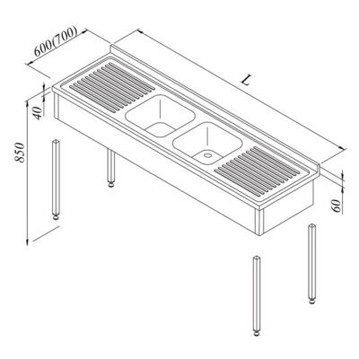 Öztiryakiler EVYELİ TEZG.2G/2D 3 PERDELİ  DEM. 160*60 (7754.166A5.23)