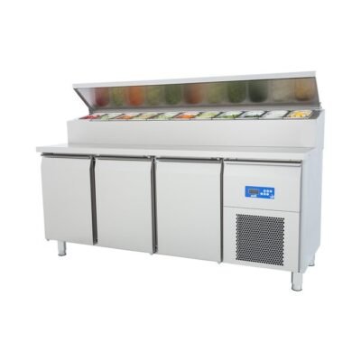 Öztiryakiler TAG 370 NTV ÜÇ INOX KAPILI BUZDOLABI PİZZA HAZIRLIK TABLALI 188*70 (7919.37NTV.S0)