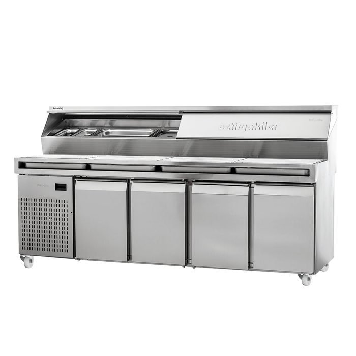 Öztiryakiler MAKE UP PİZZA HAZIRLIK DOLABI 240X80 ÖZEL PİZZA ÖNÜ GN KAP TELLİ (7919.48NTV.PJ)
