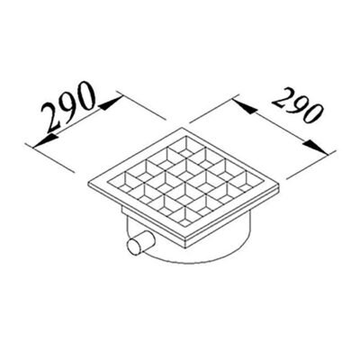 Öztiryakiler YER IZGARASI TAVALI ORTADAN SIFONLU -ONDEN CIKISLI Q 50 PVC 290*290 (7960.02929.5O3)