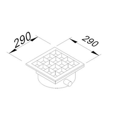Öztiryakiler YER IZGARASI TAVALI KENARDAN SIFONLU SAGDAN CIKISLI Q50 PVC 290*290 (7960.02929.5Y2)