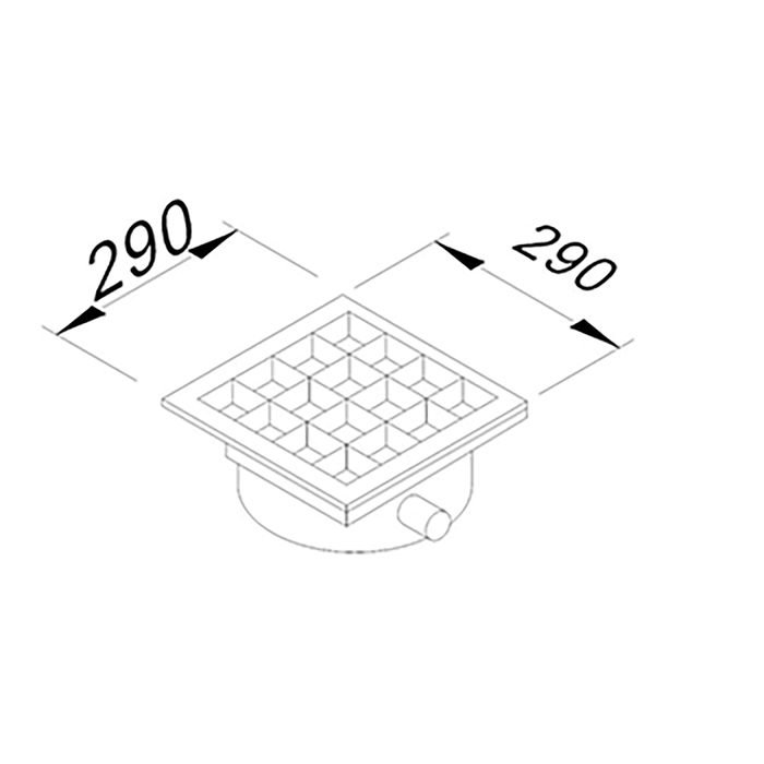 Öztiryakiler YER IZGARASI TAVALI KENARDAN SIFONLU SAGDAN CIKISLI Q50 PVC 290*290 (7960.02929.5Y2)