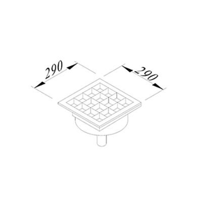 Öztiryakiler YER IZGARASI TAVALI KENARDAN SIFONLU –ALTTAN CIKISLI Q70 PVC 290*290 (7960.02929.7Y1)