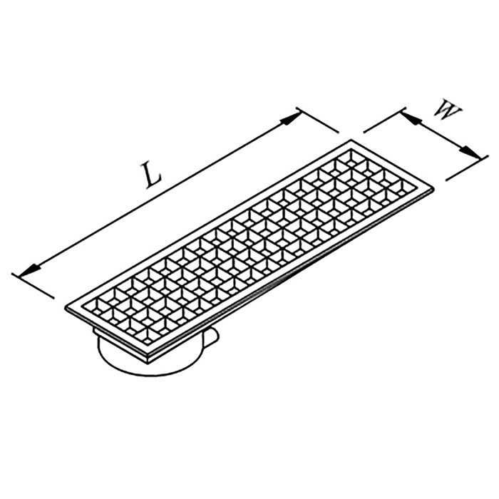 Öztiryakiler YER IZGARASI TAVALI KENARDAN SIFONLU -ARKADAN CIKISLI Q50 PVC 1180*290 (7960.11829.5Y5)