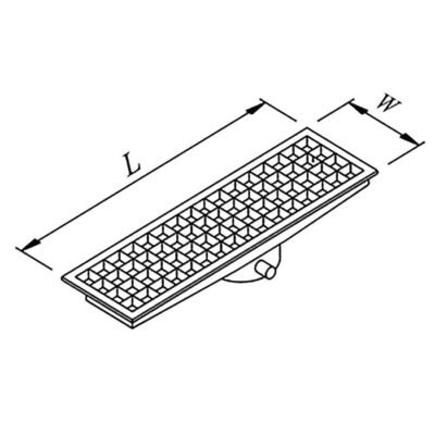 Öztiryakiler YER IZGARASI TAVALI ORTADAN SIFONLU SAGDAN CIKISLI Q 70 PVC 1620*290 (7960.16229.7O2)