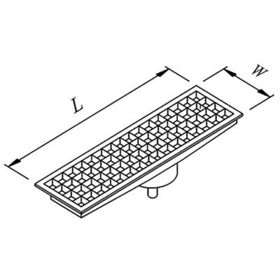 Öztiryakiler YER IZGARASI TAVALI ORTADAN SIFONLU ALTTAN CIKISLI Q100 PVC 2060*290 (7960.20629.1O1)