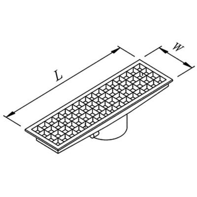 Öztiryakiler YER IZGARASI TAVALI ORTADAN SIFONLU -ONDEN CIKISLI Q 70 PVC 2060*290 (7960.20629.7O3)
