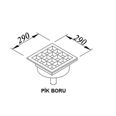 Öztiryakiler YER IZGARASI TAVALI ORTADAN SIFONLU ALTTAN CIKISLI Q100 PIK 290*290 (7961.02929.1O1)