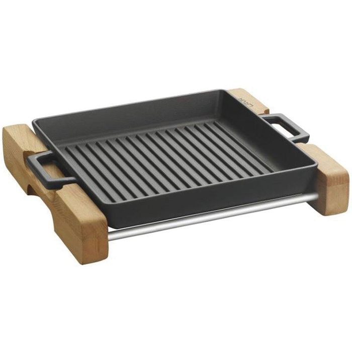 Öztiryakiler LAVA Izgara Tava, Metal Kulplu, Ahşap standlı. Ölçü 26x26cm. LV ECO GT 2626 T2 K4 (8149.026T2.K4)